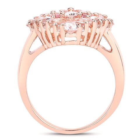 Morganite, Pink Tourmaline Sterling Silver Ring