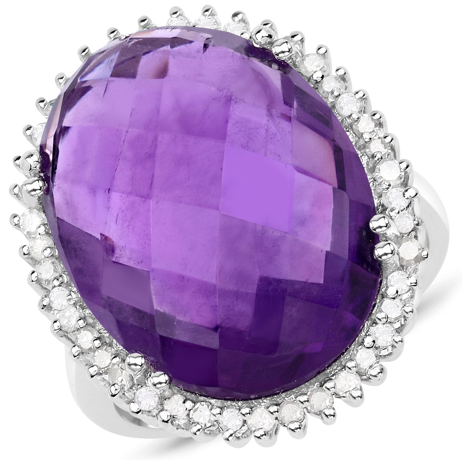 Amethyst Sterling Silver Ring (14.90 ct) - gallery