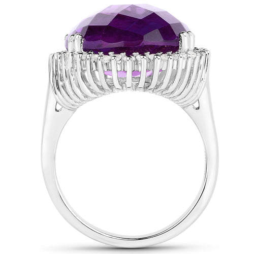 Amethyst Sterling Silver Ring (14.90 ct)