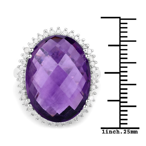 Amethyst Sterling Silver Ring (14.90 ct)