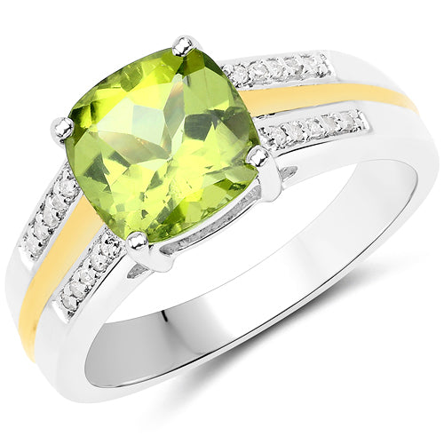 Peridot 14K Yellow Gold with Sterling Silver Ring