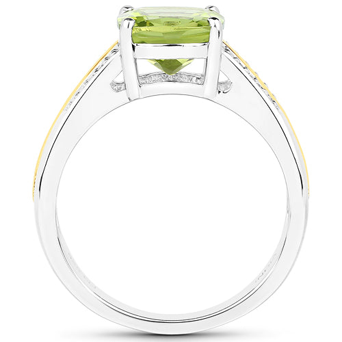 Peridot 14K Yellow Gold with Sterling Silver Ring