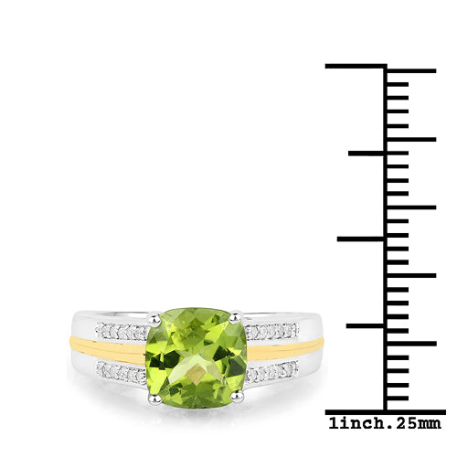 Peridot 14K Yellow Gold with Sterling Silver Ring