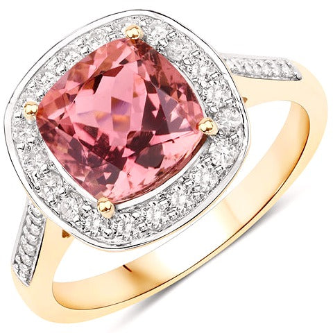 Royal Pink Tourmaline 14K Yellow Gold Ring