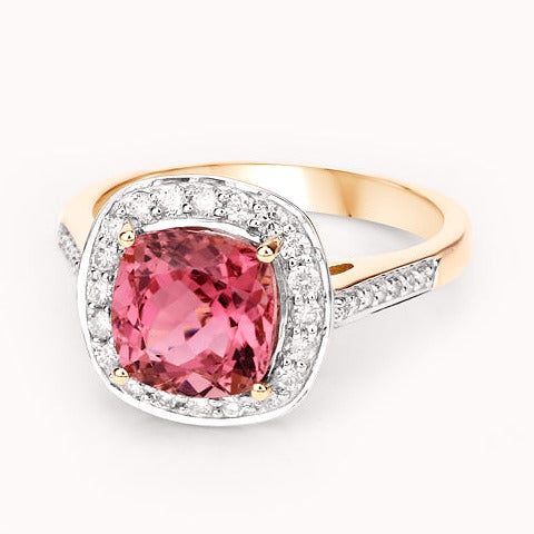 Royal Pink Tourmaline 14K Yellow Gold Ring
