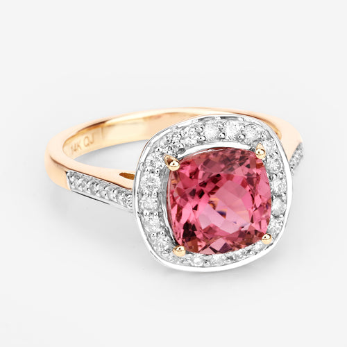 Royal Pink Tourmaline 14K Yellow Gold Ring