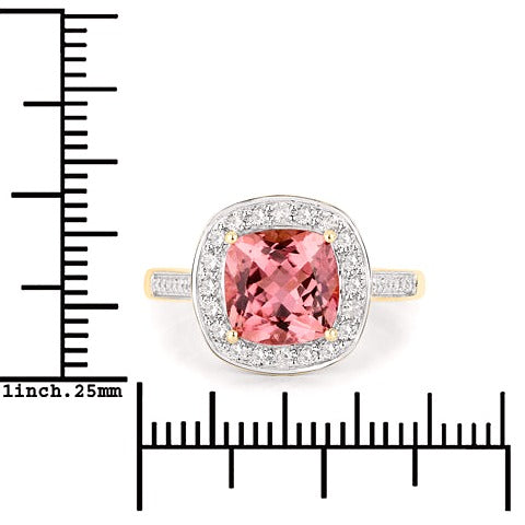 Royal Pink Tourmaline 14K Yellow Gold Ring