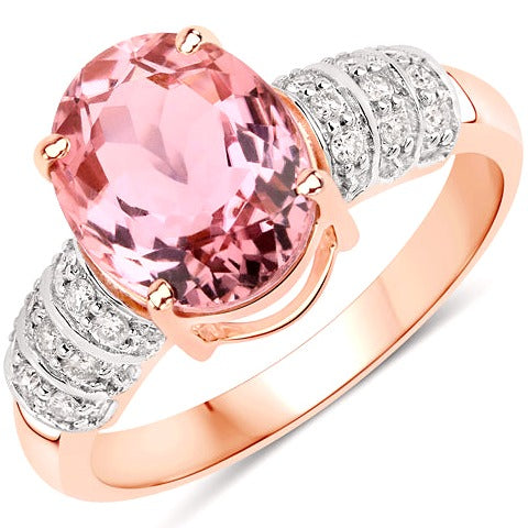 Pink Tourmaline 14K Rose Gold Ring Style B