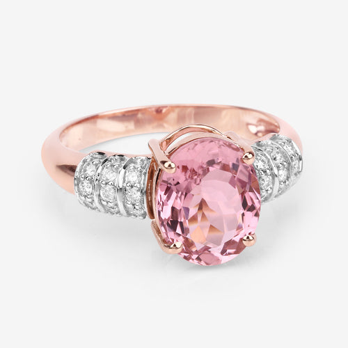 Pink Tourmaline 14K Rose Gold Ring Style B