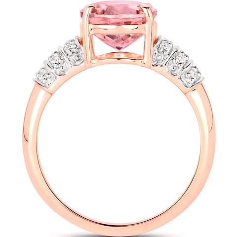 Pink Tourmaline 14K Rose Gold Ring Style B
