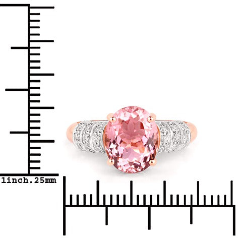 Pink Tourmaline 14K Rose Gold Ring Style B