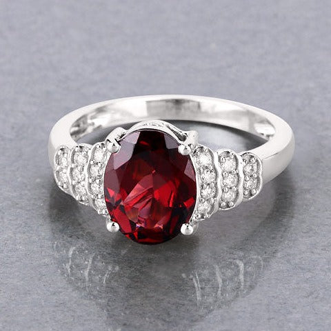 Rhodolite 14K White Gold Ring
