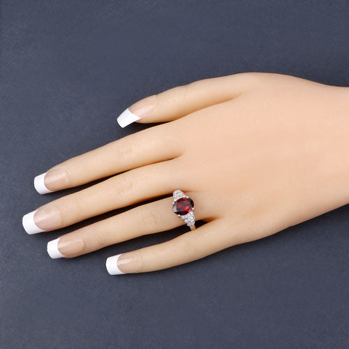 Rhodolite 14K White Gold Ring