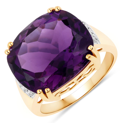Amethyst 14K Yellow Gold Ring Style C