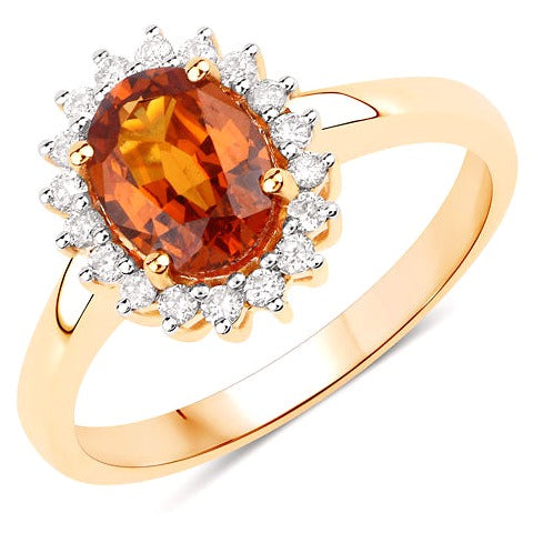 Spessartite Garnet 14K Yellow Gold Ring