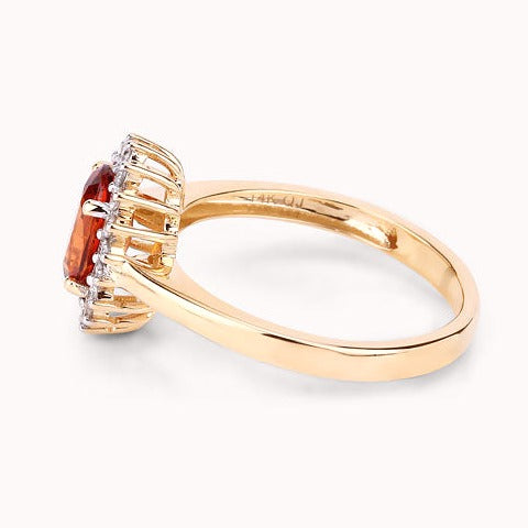 Spessartite Garnet 14K Yellow Gold Ring