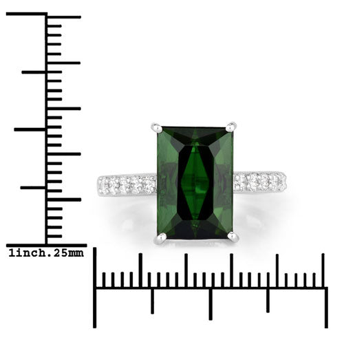 Green Tourmaline 14-Karat White Gold Ring