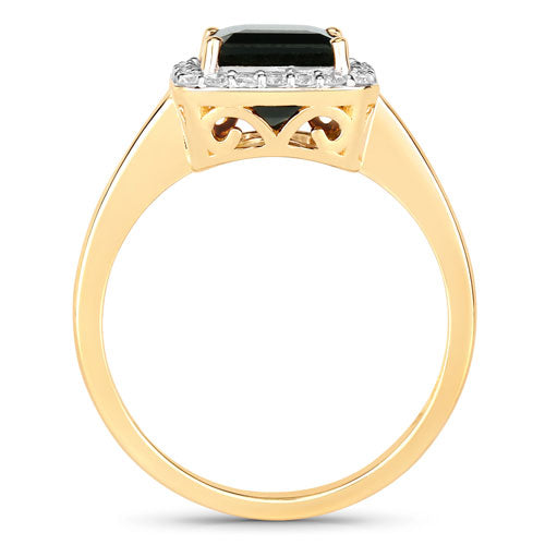 Green Tourmaline 14K Yellow Gold Ring Style J