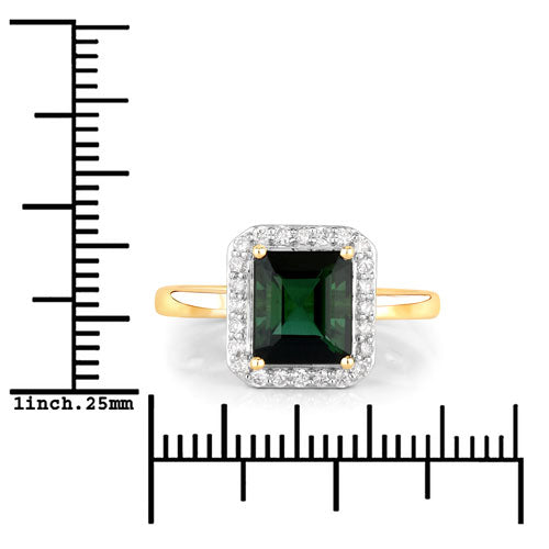 Green Tourmaline 14K Yellow Gold Ring Style J