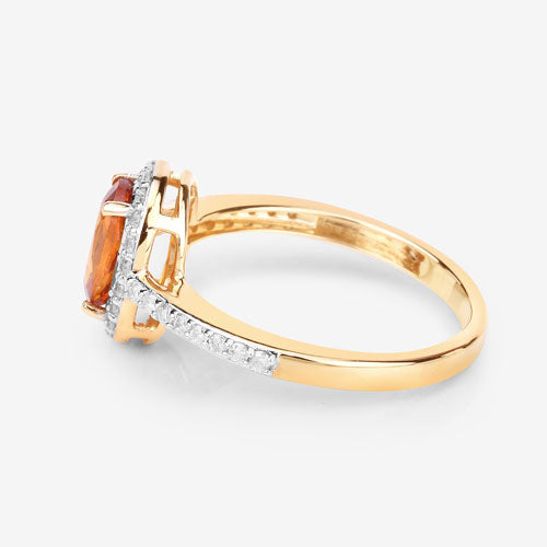 Spessartite Garnet 14K Yellow Gold Ring Style C