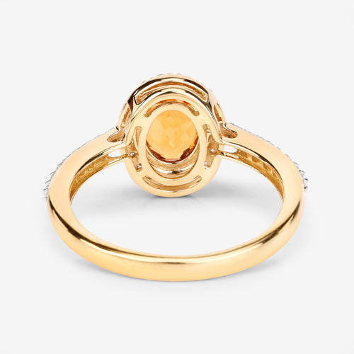 Spessartite Garnet 14K Yellow Gold Ring Style C