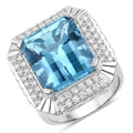 Aquamarine 14K White Gold Ring (13.924 ct)