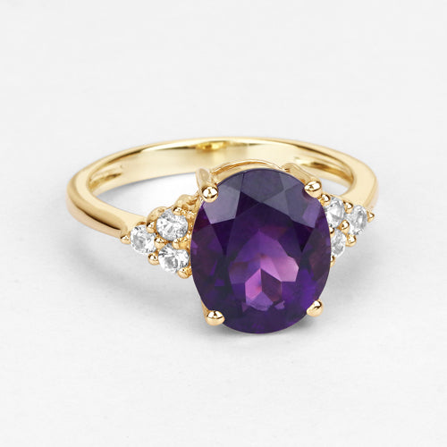 Amethyst & Topaz 10K Yellow Gold Ring