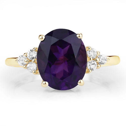 Amethyst & Topaz 10K Yellow Gold Ring