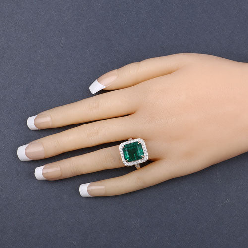 Igi Certified 10.99 Carat Emerald 14K Yellow Gold Ring