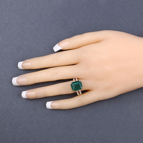 Igi Certified 8.49 Carat Emerald 14K Yellow Gold Ring