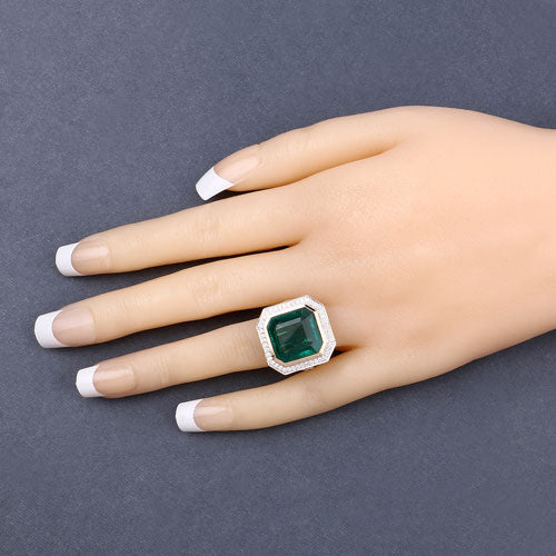 Igi Certified 8.94 Carat Emerald 14K Yellow Gold Ring