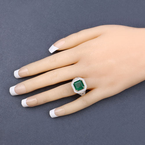 Igi Certified 6.20 Carat Emerald 14K Yellow Gold Ring