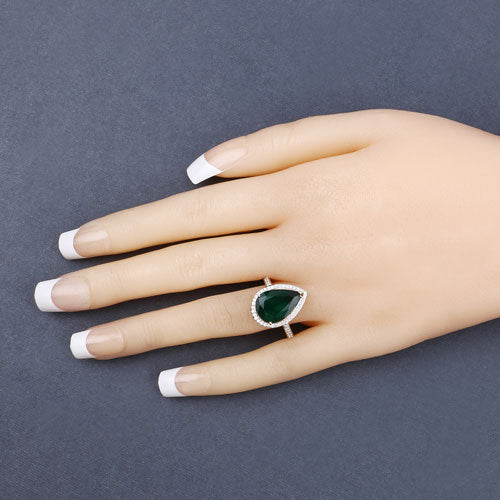 Igi Certified Zambian Emerald 14K Yellow Gold Ring Style G