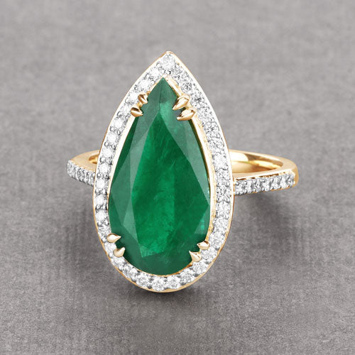 Igi Certified 5.07 Carat Emerald 14K Yellow Gold Ring