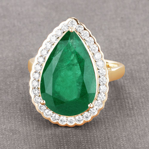 Igi Certified 5.44 Carat Emerald 14K Yellow Gold Ring
