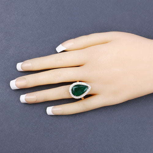 Igi Certified 5.44 Carat Emerald 14K Yellow Gold Ring