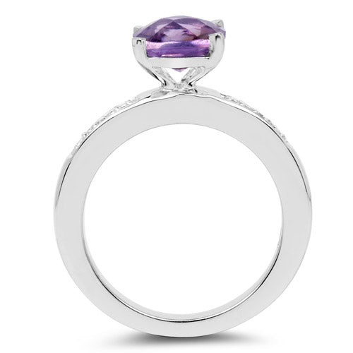 Amethyst & Topaz Sterling Silver Ring (2.31 ct)