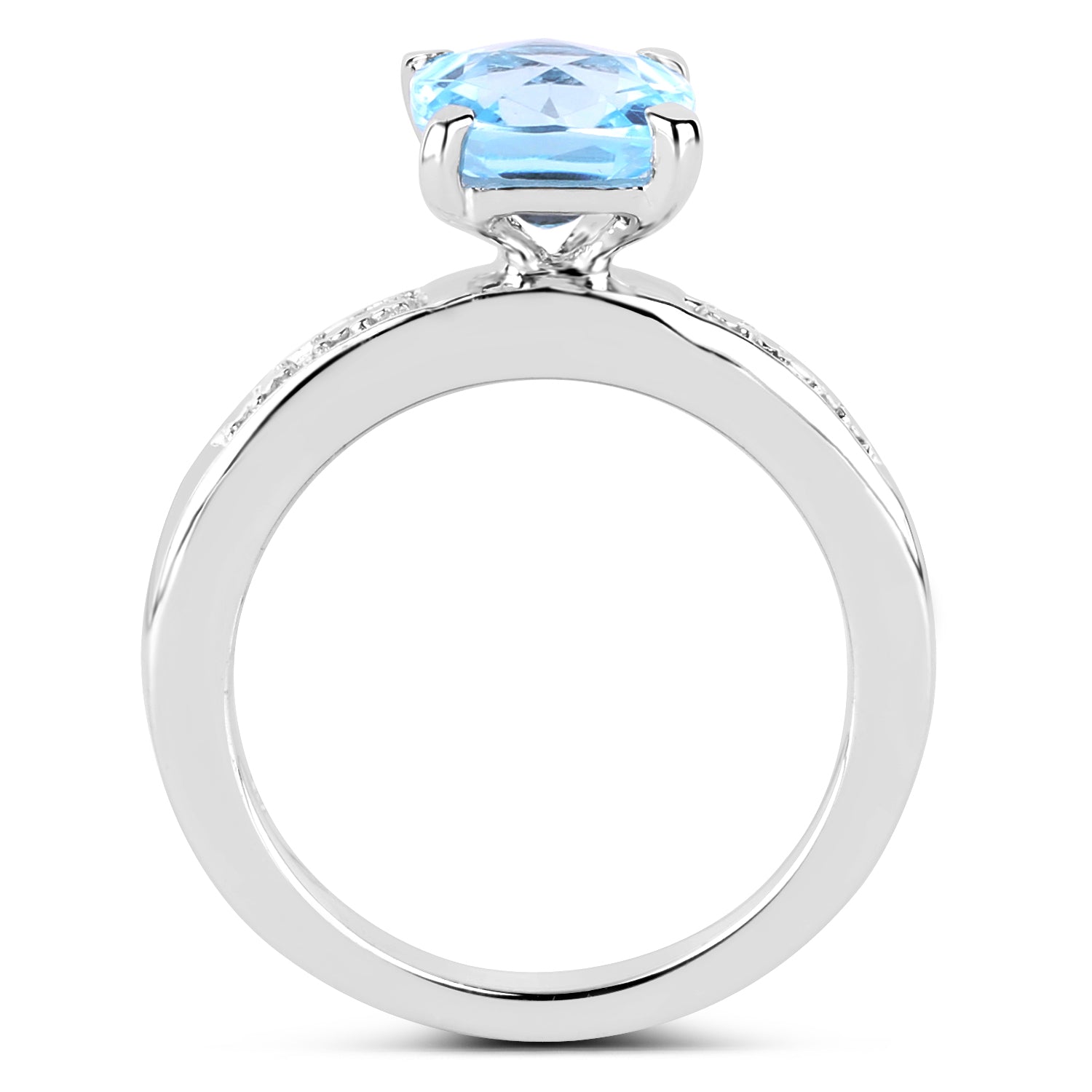 Blue Topaz & Topaz Sterling Silver Ring (2.71 ct) - view1