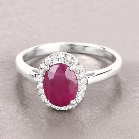 Ruby 10K White Gold Ring Style E