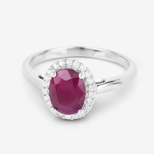 Ruby 10K White Gold Ring Style E
