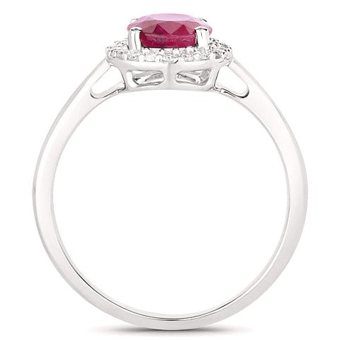 Ruby 10K White Gold Ring Style E