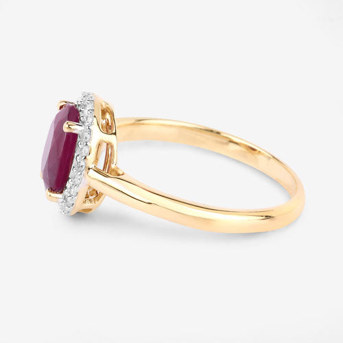 Ruby 10K Yellow Gold Ring Style D