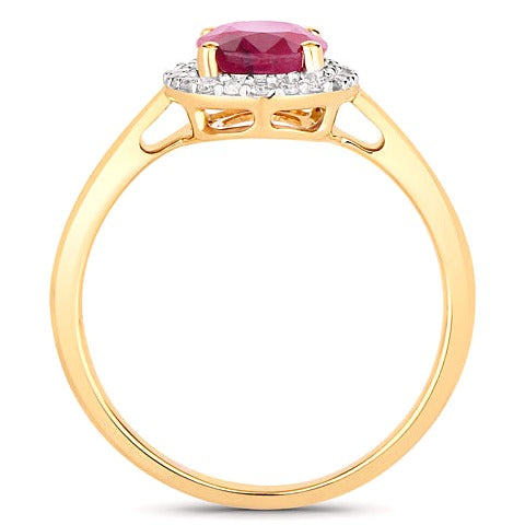 Ruby 10K Yellow Gold Ring Style D