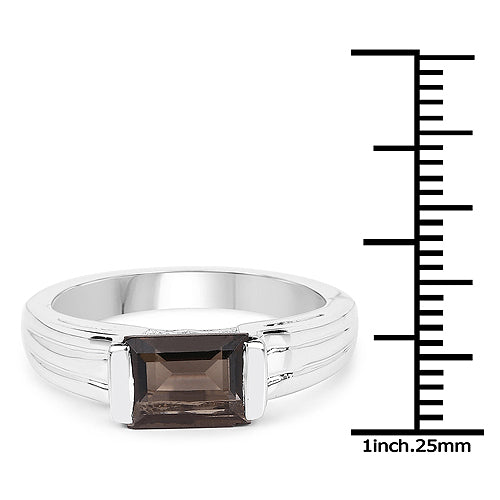 Smoky Quartz Sterling Silver Ring (1.62 ct)