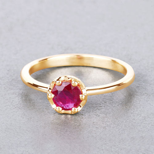 Ruby 14K Yellow Gold Ring (0.50 ct)