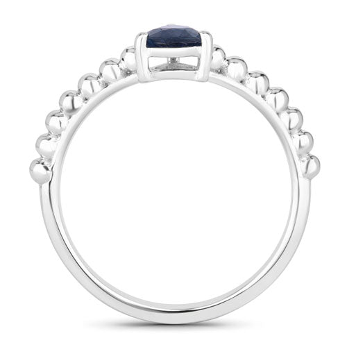 Blue Sapphire 14K White Gold Ring (0.50 ct)