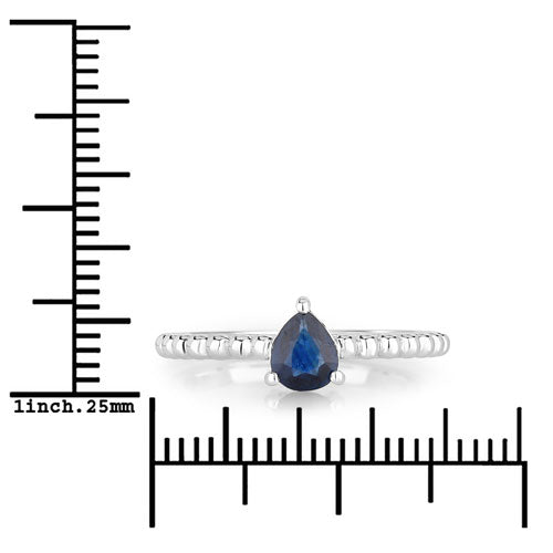 Blue Sapphire 14K White Gold Ring (0.50 ct)