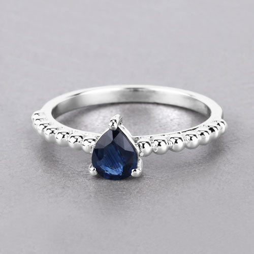 Blue Sapphire 14K White Gold Ring (0.50 ct)