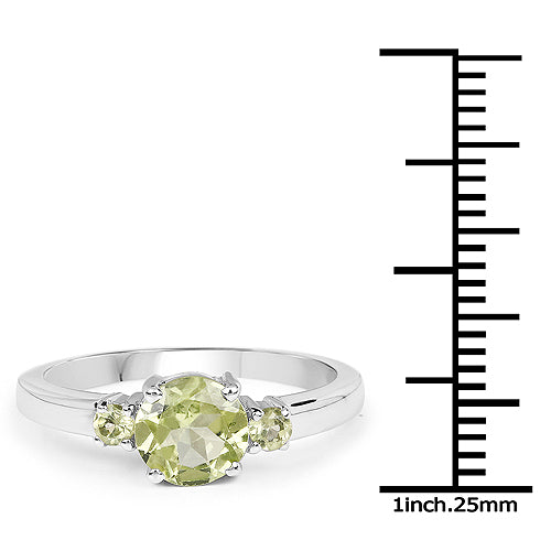 Peridot Sterling Silver Ring (1.23 ct)