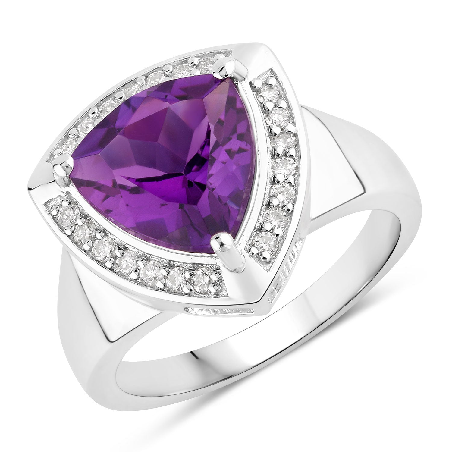 Amethyst & Diamond Sterling Silver Ring (2.91 ct) - gallery